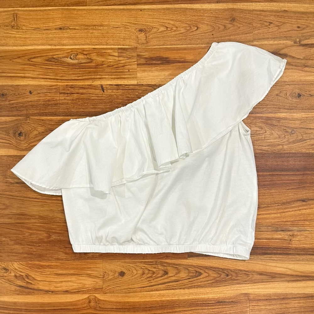 A New Day One Shoulder Ruffle Top Size Small